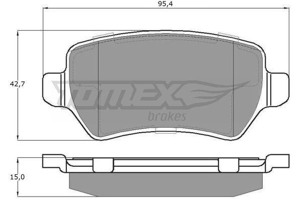 TOMEX BRAKES Комплект тормозных колодок, дисковый тормоз TX 12-971